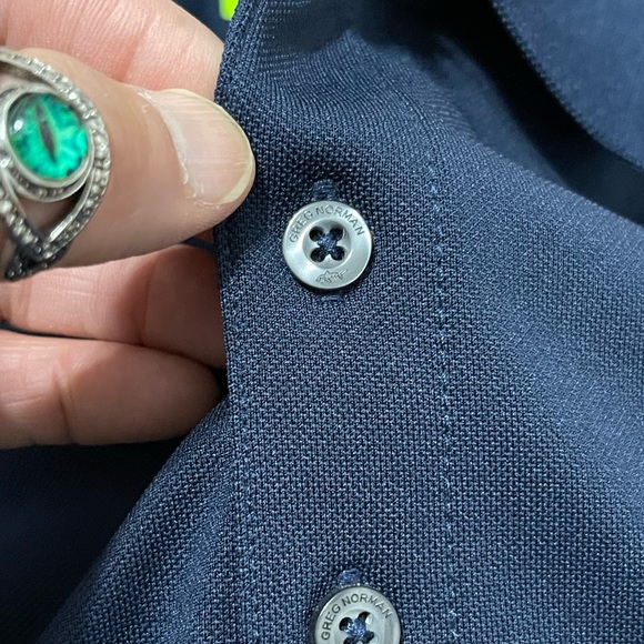 NWT Men’s Size Medium Greg Norman Slim Fit Five Iron Pol  Shirt In Night Sky - Picture 9 of 12